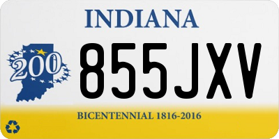 IN license plate 855JXV
