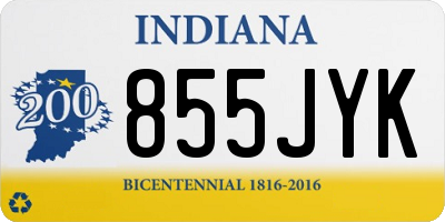 IN license plate 855JYK