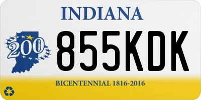 IN license plate 855KDK