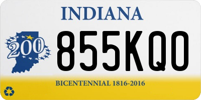 IN license plate 855KQO