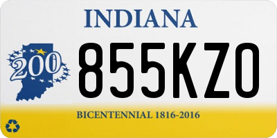 IN license plate 855KZO