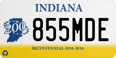 IN license plate 855MDE