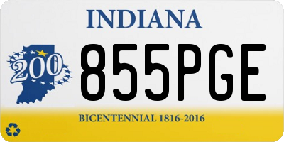 IN license plate 855PGE