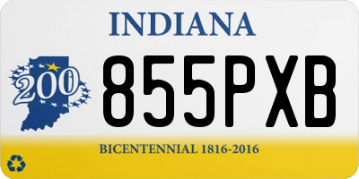 IN license plate 855PXB