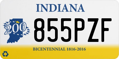 IN license plate 855PZF