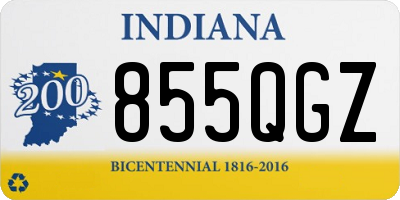 IN license plate 855QGZ