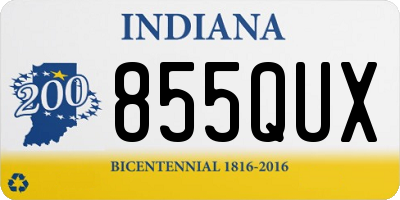 IN license plate 855QUX