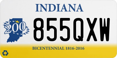 IN license plate 855QXW
