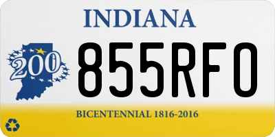 IN license plate 855RFO