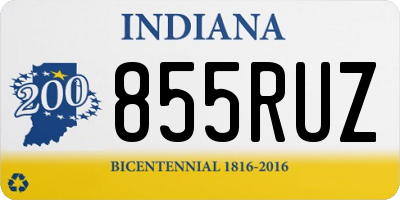IN license plate 855RUZ