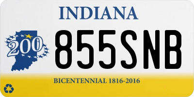 IN license plate 855SNB