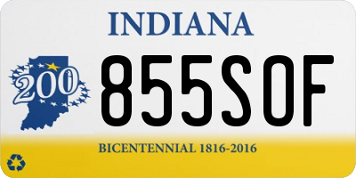 IN license plate 855SOF