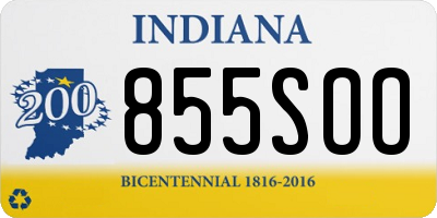 IN license plate 855SOO