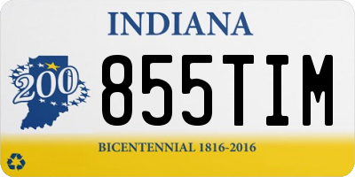 IN license plate 855TIM