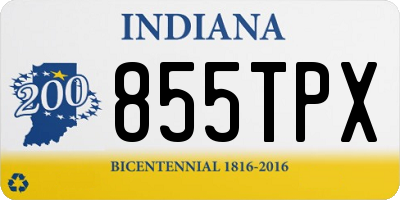 IN license plate 855TPX