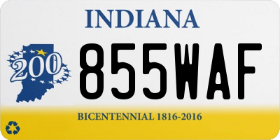 IN license plate 855WAF