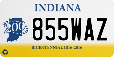 IN license plate 855WAZ
