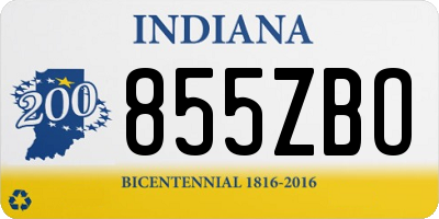 IN license plate 855ZBO