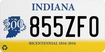 IN license plate 855ZFO