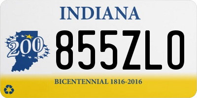 IN license plate 855ZLO