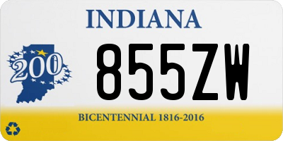 IN license plate 855ZW