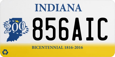 IN license plate 856AIC