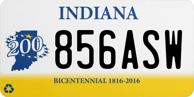 IN license plate 856ASW