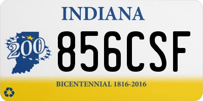 IN license plate 856CSF