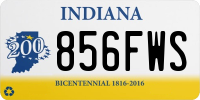 IN license plate 856FWS