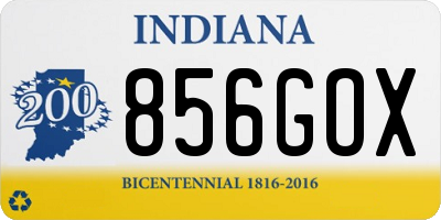 IN license plate 856GOX