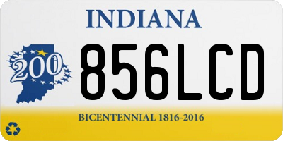 IN license plate 856LCD