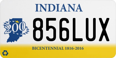 IN license plate 856LUX