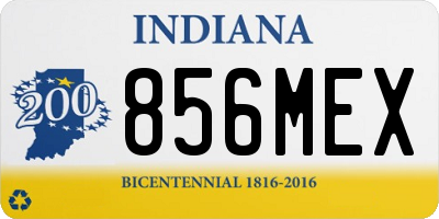 IN license plate 856MEX