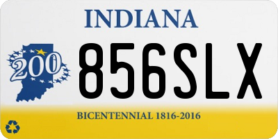 IN license plate 856SLX