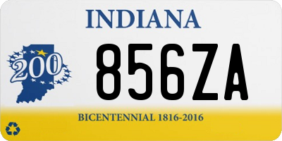 IN license plate 856ZA