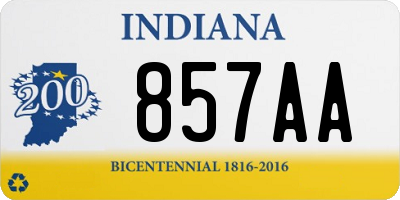 IN license plate 857AA