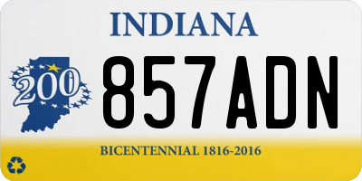 IN license plate 857ADN
