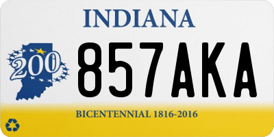 IN license plate 857AKA