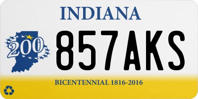 IN license plate 857AKS