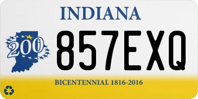 IN license plate 857EXQ