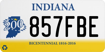 IN license plate 857FBE