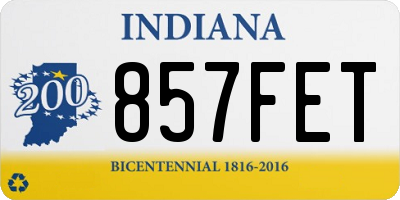 IN license plate 857FET