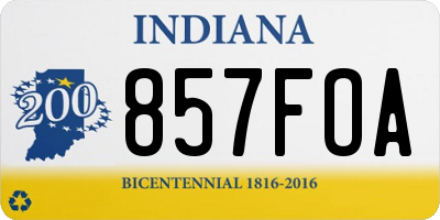 IN license plate 857FOA
