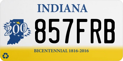 IN license plate 857FRB