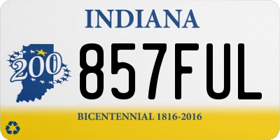 IN license plate 857FUL