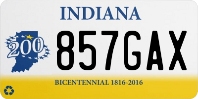 IN license plate 857GAX