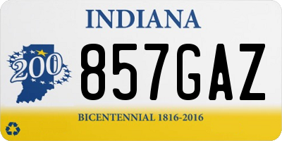 IN license plate 857GAZ