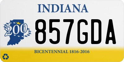 IN license plate 857GDA
