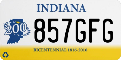IN license plate 857GFG