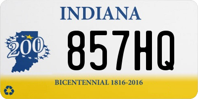 IN license plate 857HQ
